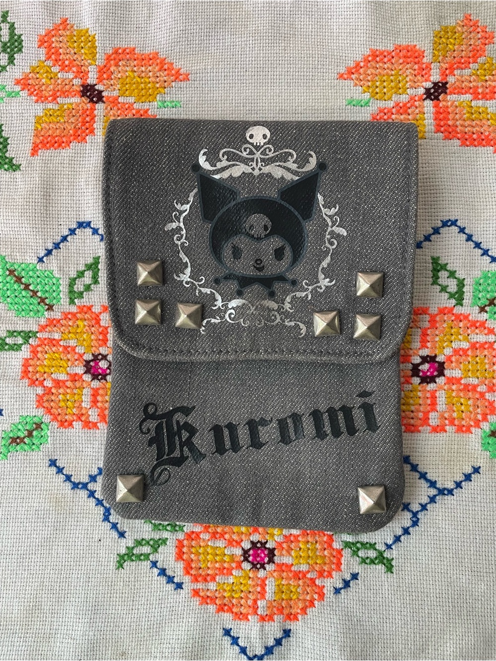 Sanrio Kuromi Grey Studded Wallet Purse